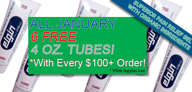 Your Gift of SIX Elgin Pain Gel 4oz Tubes with a $100+ Order!